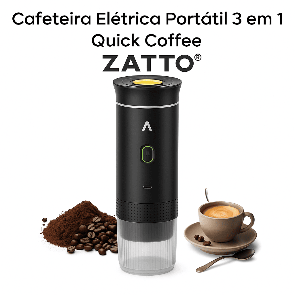 Cafeteira Eletrica Portatil 3 em 1 Quick Coffee Black - Zatto 1