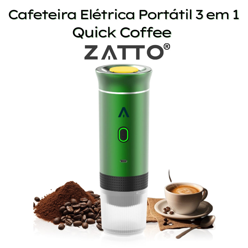 Cafeteira Elétrica Portátil 3 em 1 Quick Coffee Green - Zatto 1