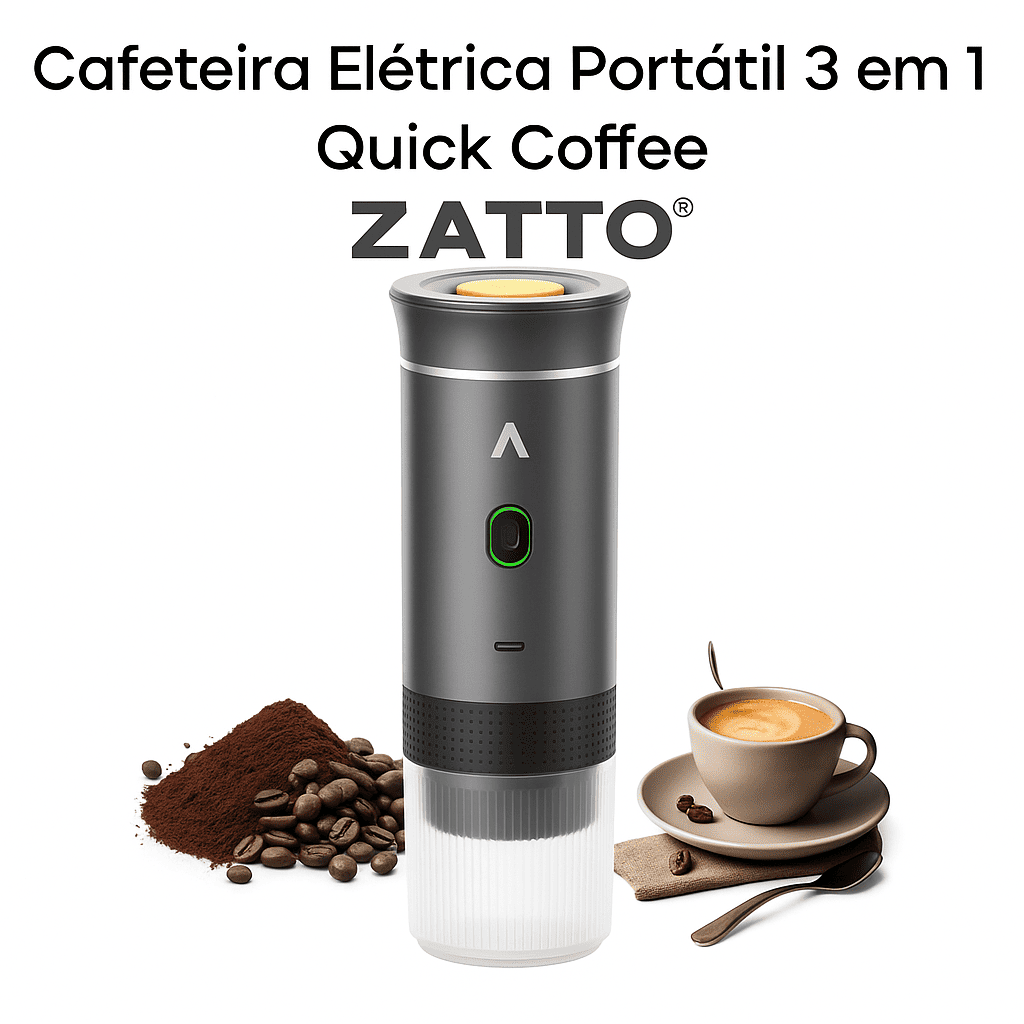 Cafeteira Eletrica Portatil 3 em 1 Quick Coffee Silver - Zatto 1