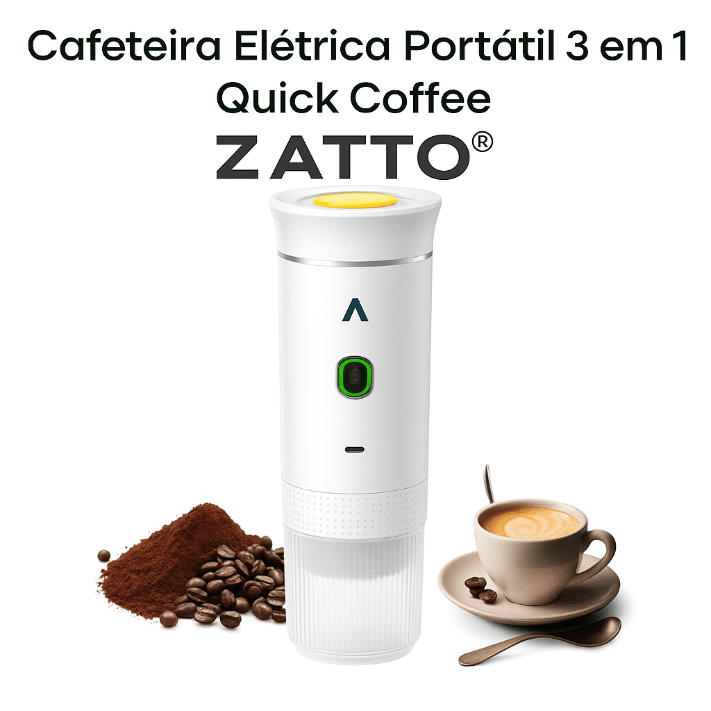 Cafeteira Eletrica Portatil 3 em 1 Quick Coffee White - Zatto 1