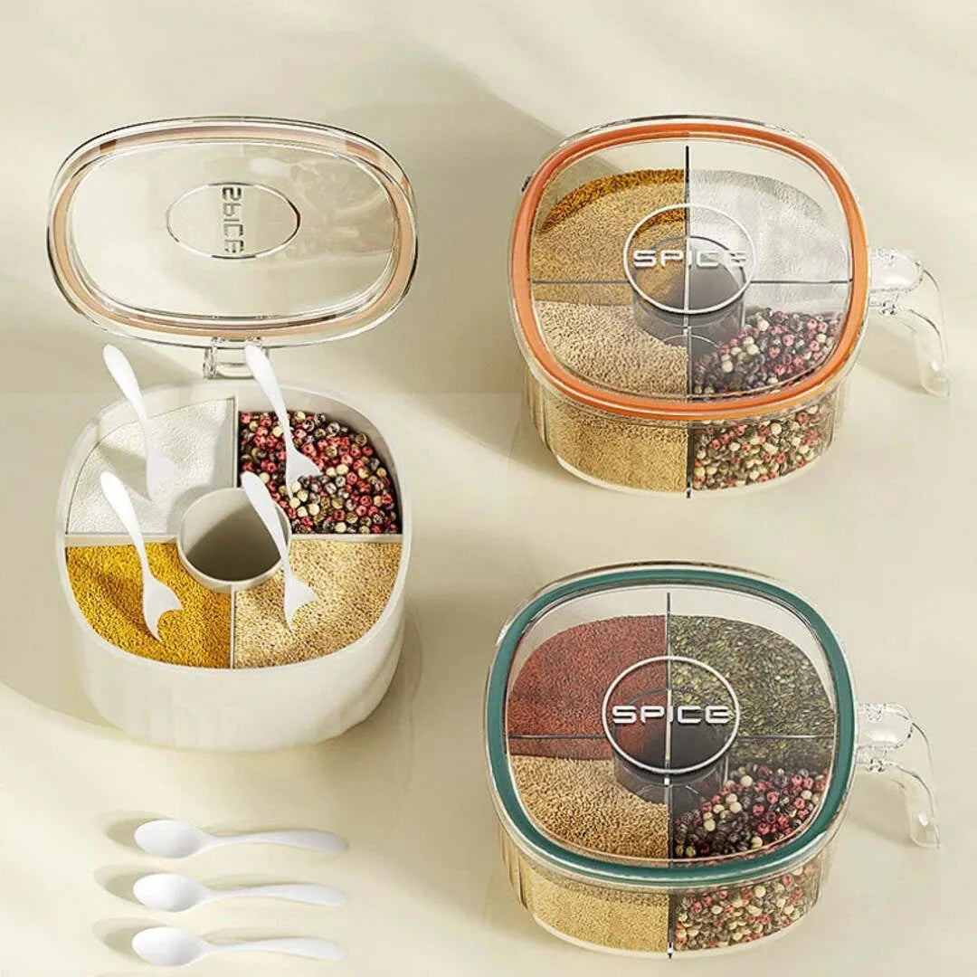 Armazenamento de Tempero com 4 Compartimentos - Zatto