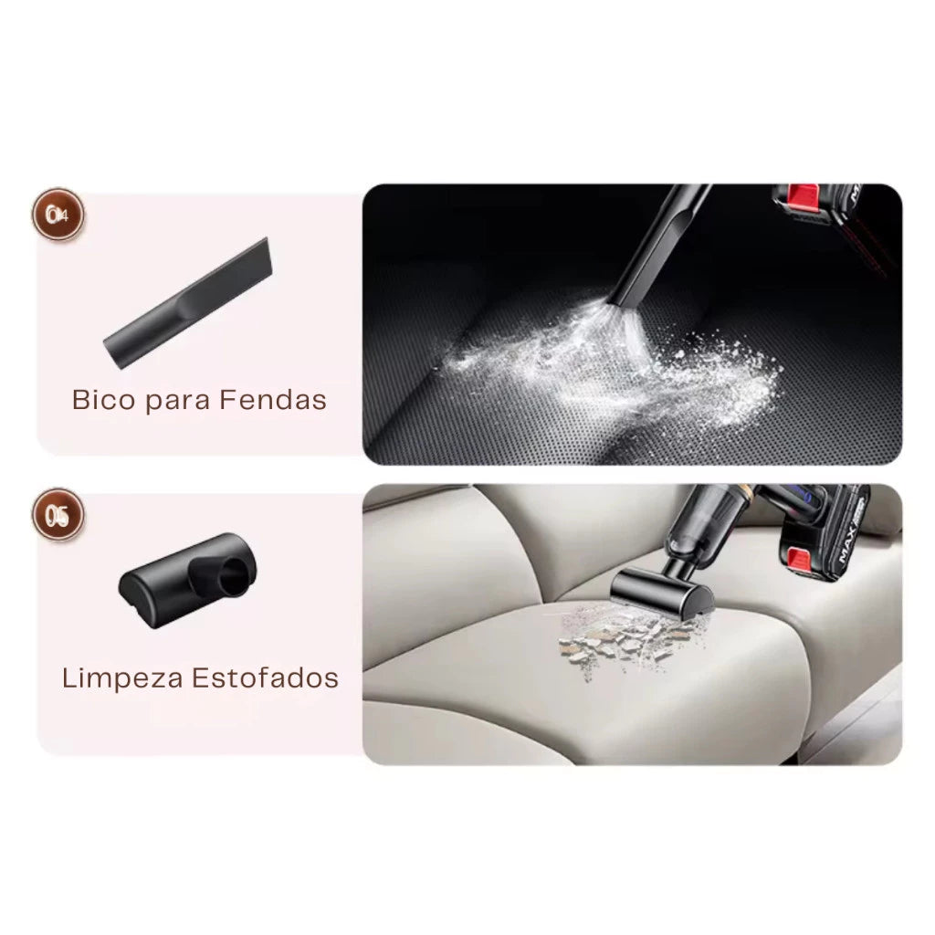 Aspirador e Soprador Portátil Recarregável 7 em 1 - Zatto