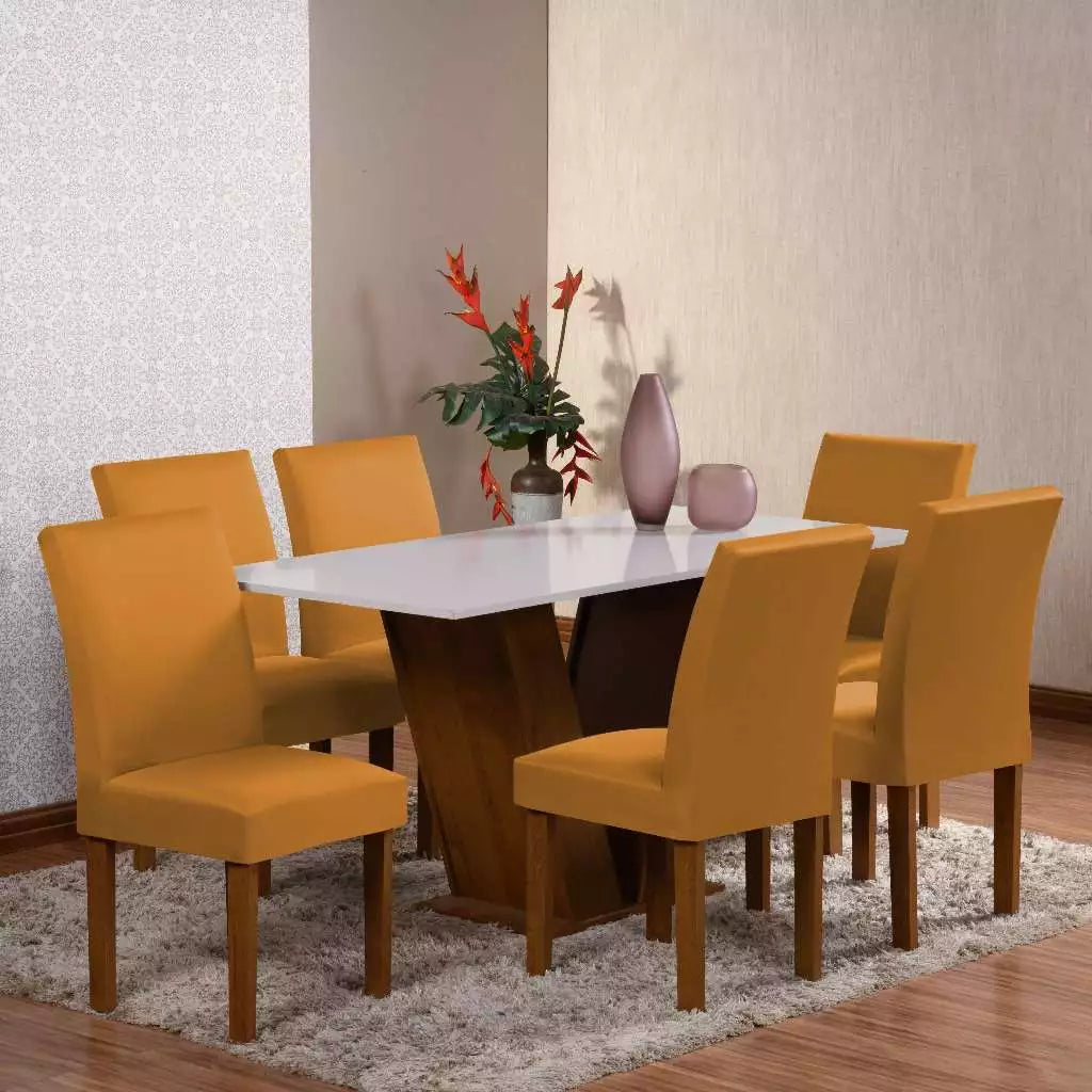 Kit 6 Capas para Cadeira de Jantar em Malha com Elástico - Zatto