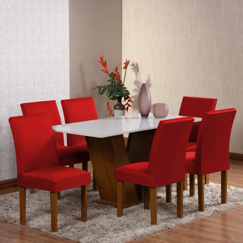 Kit 6 Capas para Cadeira de Jantar em Malha com Elástico - Zatto