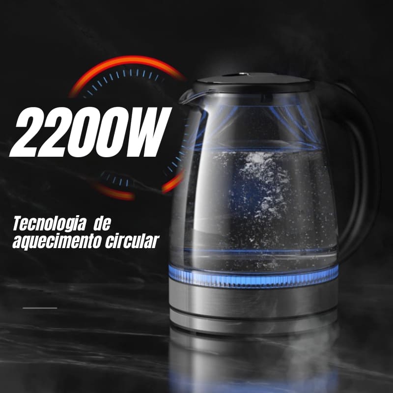 Chaleira Elétrica 2L em Vidro e Inox 110v/220v - Zatto