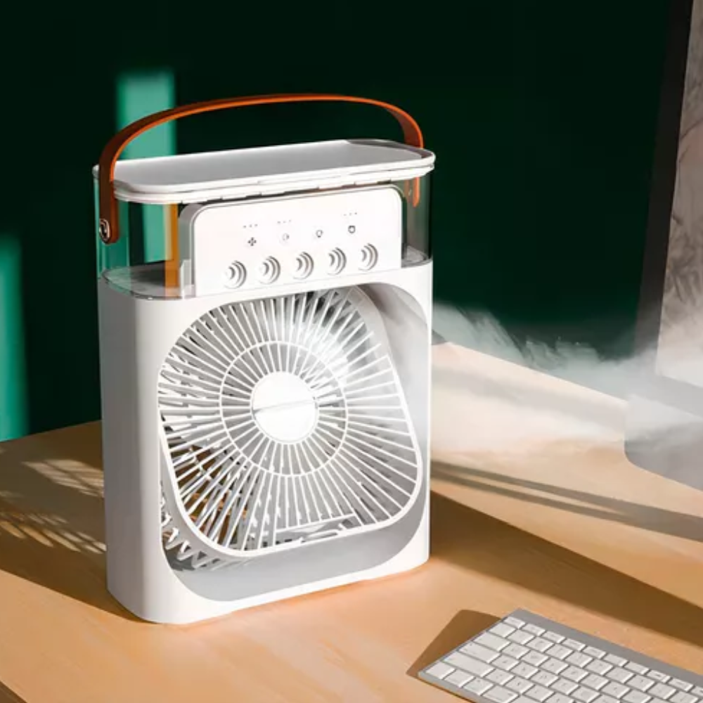 Climatizador e Umidificador Portátil com LED e Reservatório de Água - Zatto