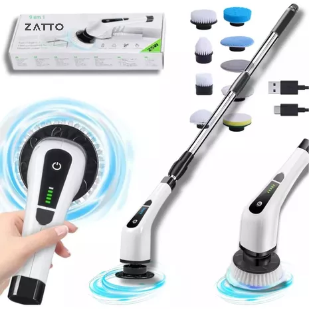 Escova de Limpeza Elétrica Multifuncional 9 em 1 - Zatto