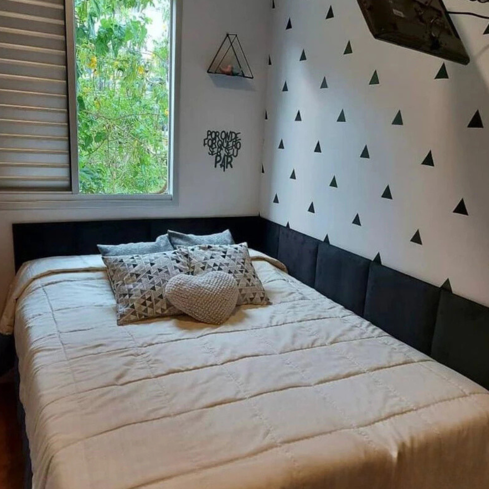 Kit 10 Peças Cabeceira Estofada Decorativa Adesiva Autocolante - Zatto