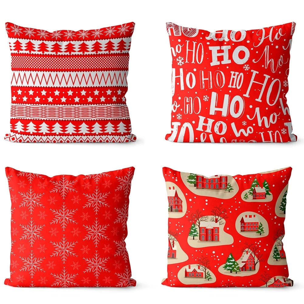 Kit 4 Capas de Almofadas Decorativas de Natal - Zatto