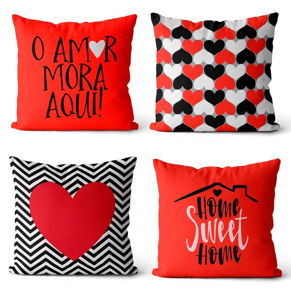 Kit 4 Capas de Almofadas Decorativas de Natal - Zatto