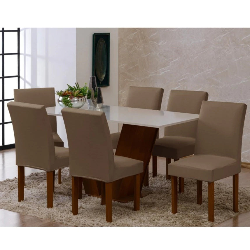 Kit 6 Capas para Cadeira de Jantar em Malha com Elástico - Zatto