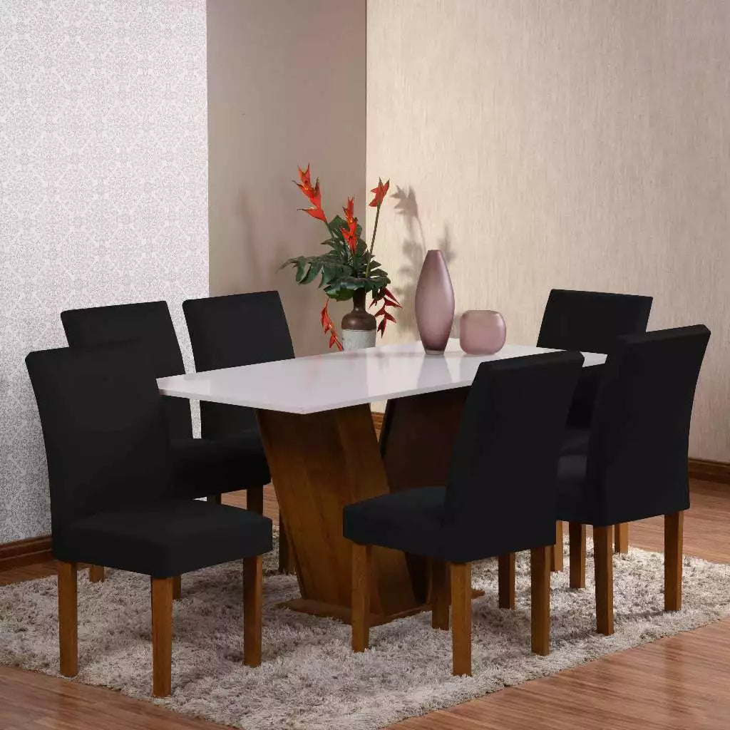 Kit 6 Capas para Cadeira de Jantar em Malha com Elástico - Zatto
