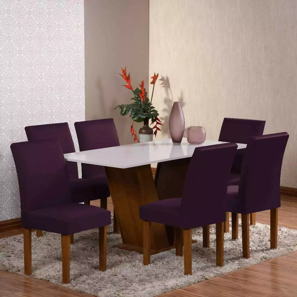 Kit 6 Capas para Cadeira de Jantar em Malha com Elástico - Zatto