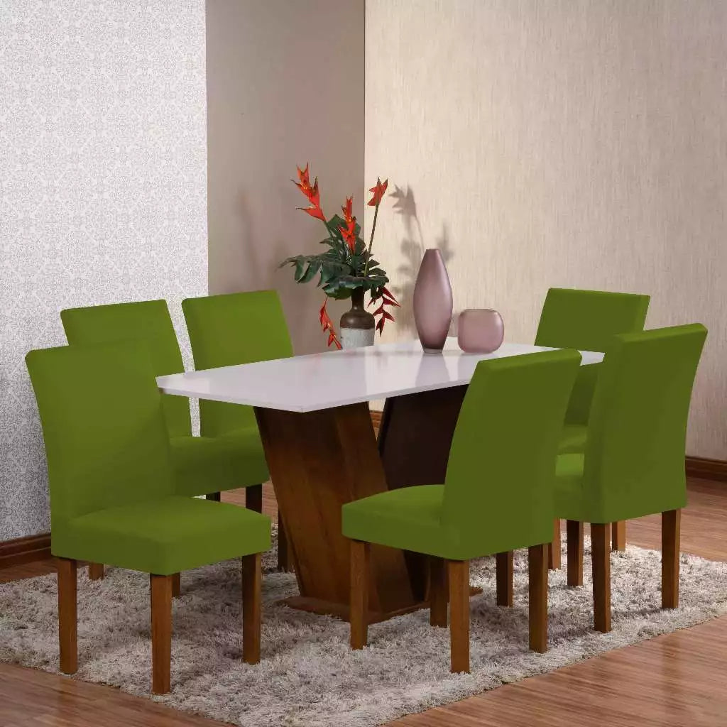 Kit 6 Capas para Cadeira de Jantar em Malha com Elástico - Zatto