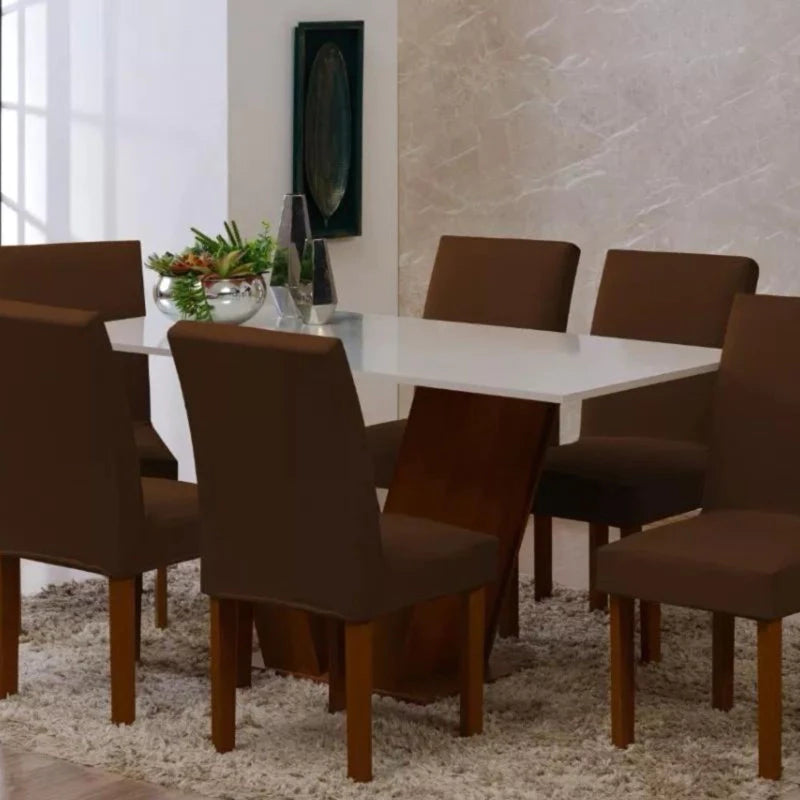 Kit 6 Capas para Cadeira de Jantar em Malha com Elástico - Zatto