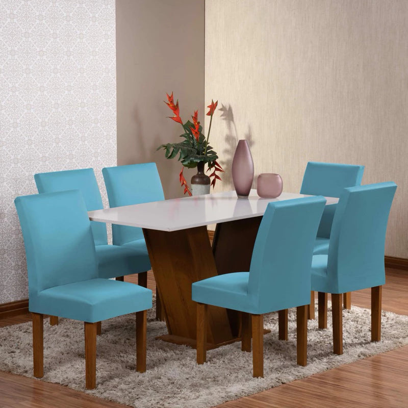 Kit 6 Capas para Cadeira de Jantar em Malha com Elástico - Zatto