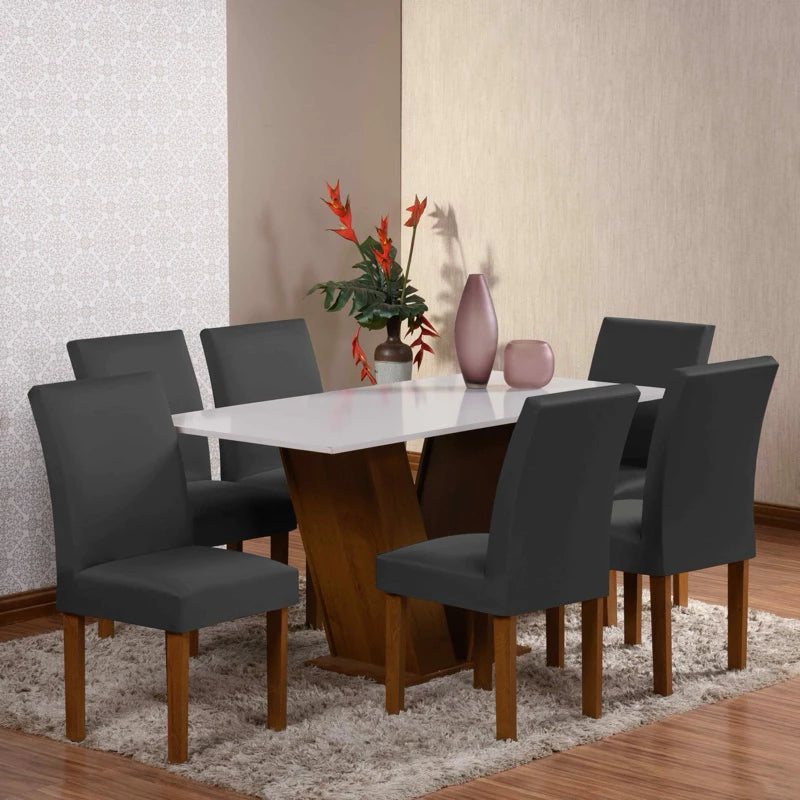 Kit 6 Capas para Cadeira de Jantar em Malha com Elástico - Zatto