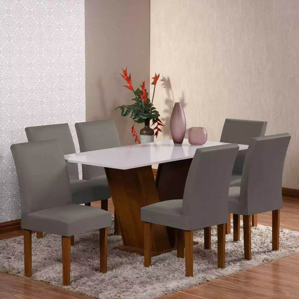 Kit 6 Capas para Cadeira de Jantar em Malha com Elástico - Zatto