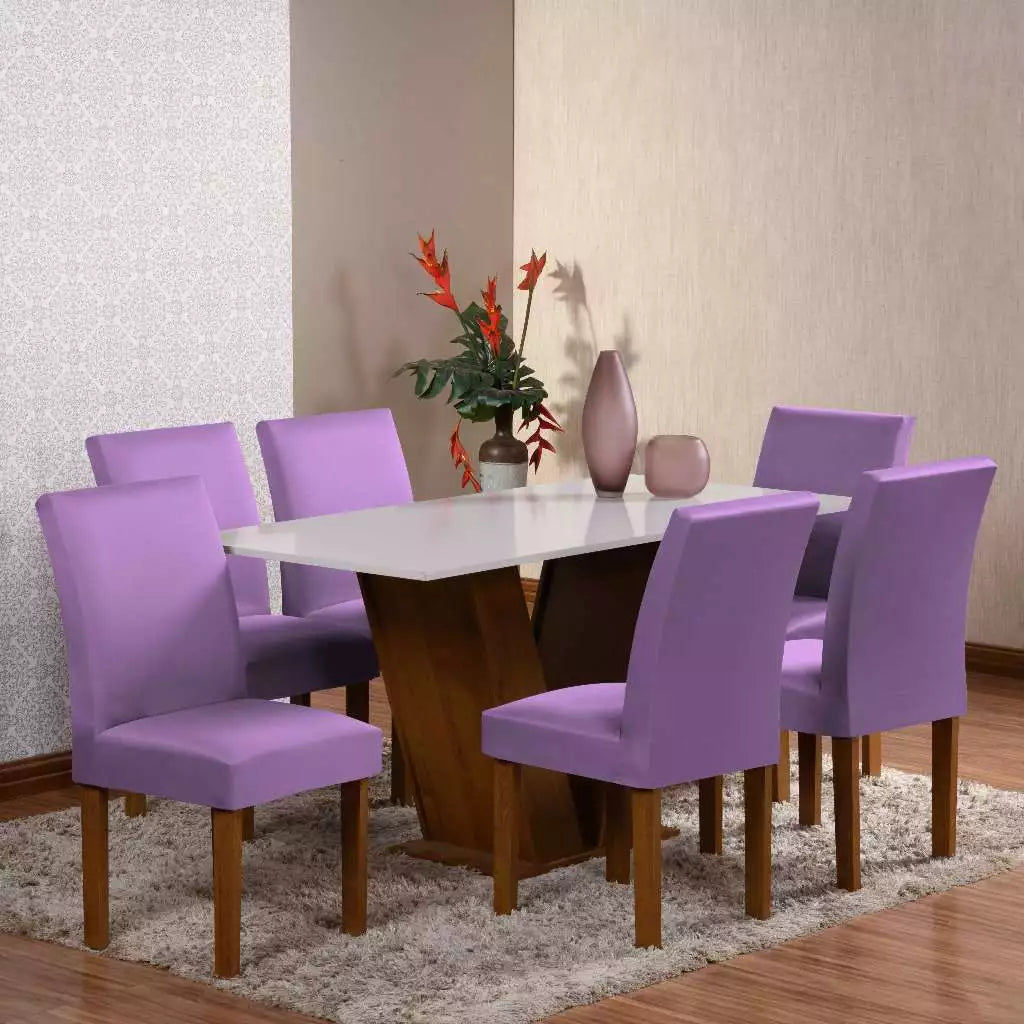 Kit 6 Capas para Cadeira de Jantar em Malha com Elástico - Zatto