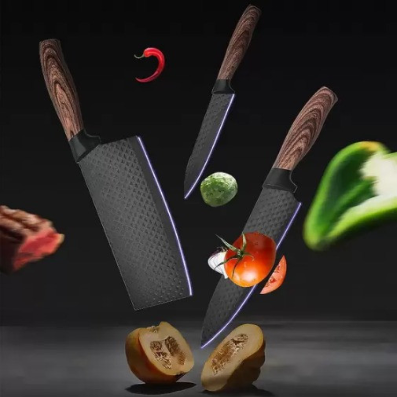 Kit 6 Peças Facas Inox com Tesoura Multiuso e Descascador - Zatto