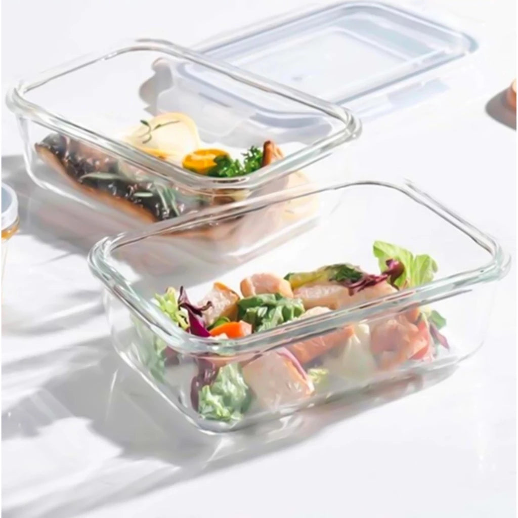 Kit Potes de Vidro Hermético Retangular 5 ou 10 Unidades - Zatto