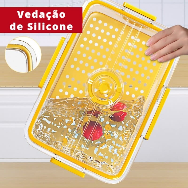 Organizador de Geladeira Premium com Tampa e Marcador de Data - Zatto