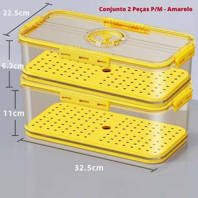 Organizador de Geladeira Premium com Tampa e Marcador de Data - Zatto