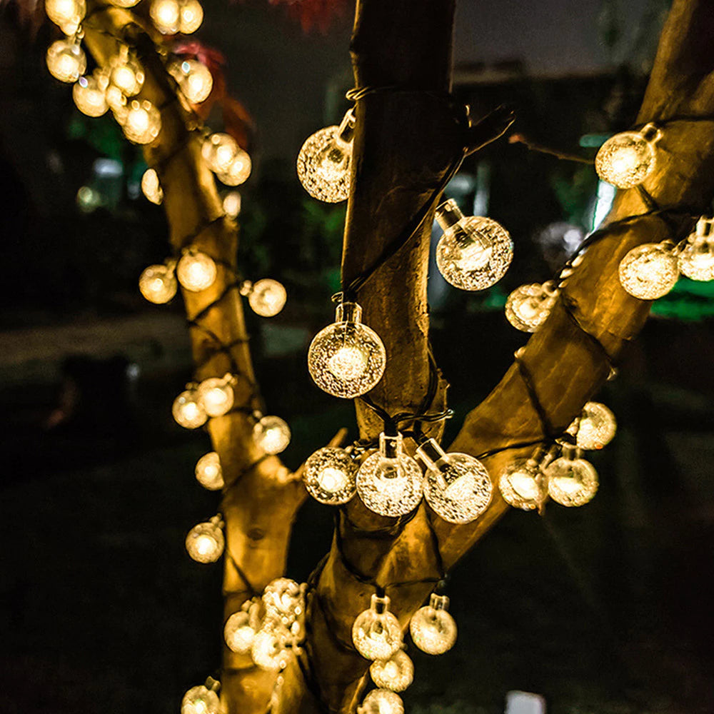 Pisca-Pisca Led Solar Bolas Douradas 50 Lâmpadas - Zatto