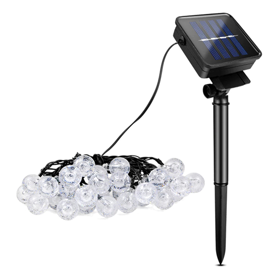 Pisca-Pisca Led Solar Bolas Douradas 50 Lâmpadas - Zatto