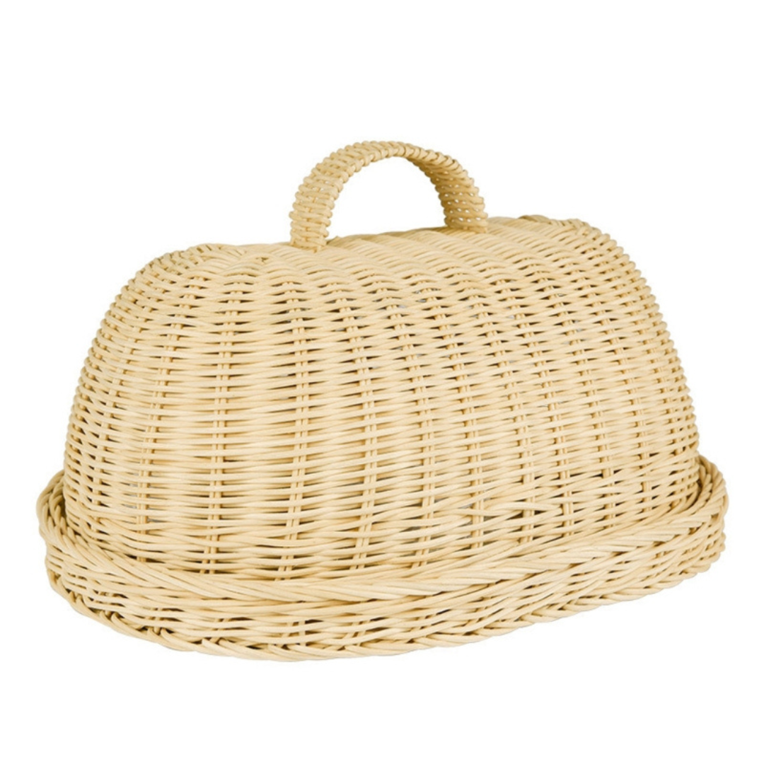 Cesta de Pão em Vime Feita à Mão com Tampa Protetora - Zatto