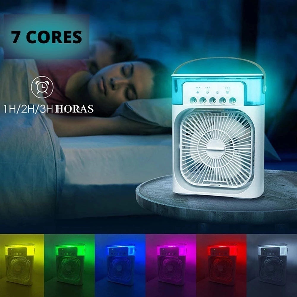 Climatizador e Umidificador Portátil com LED e Reservatório de Água - Zatto