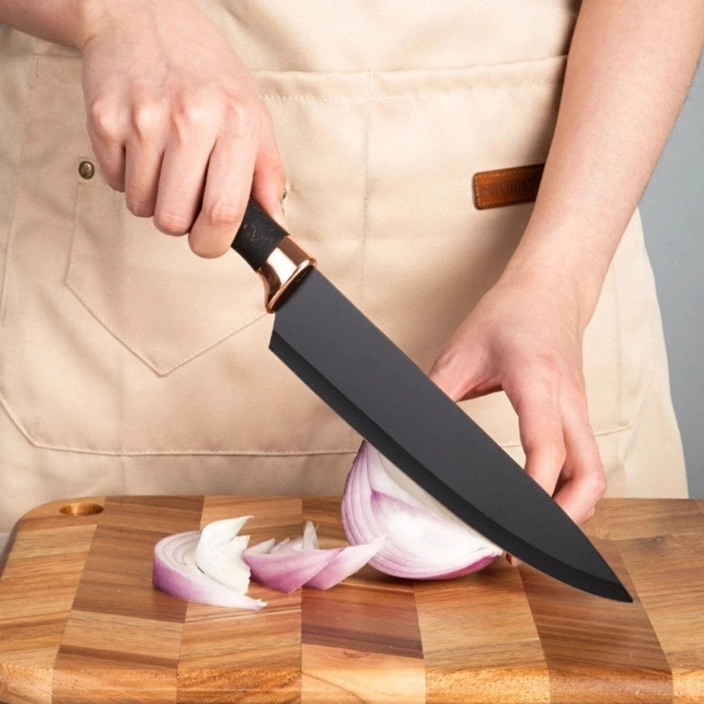 Conjunto de Facas de Cozinha Marmorizadas Premium com Suporte - Zatto