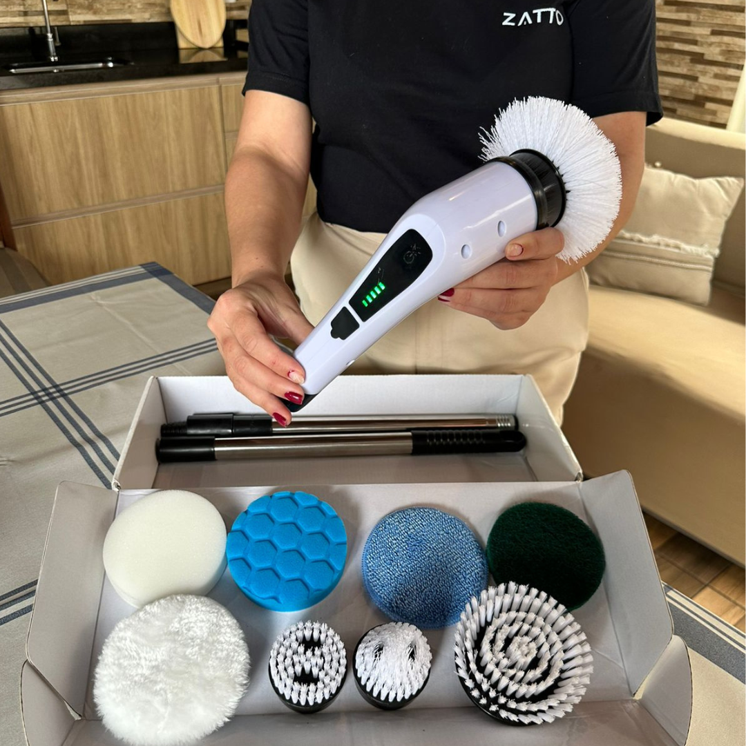 Escova de Limpeza Elétrica Multifuncional 9 em 1 - Zatto