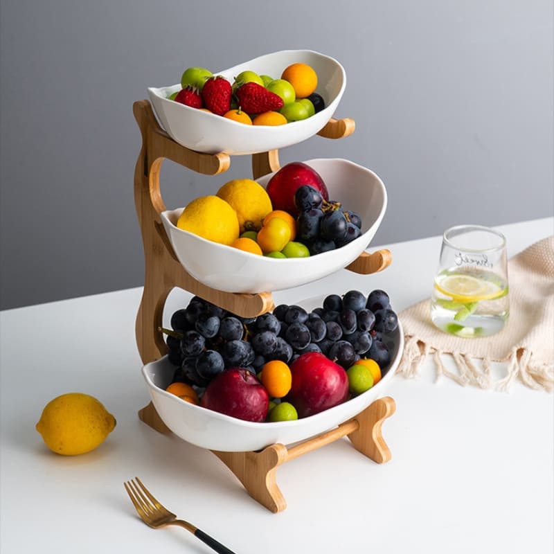 Fruteira de Mesa Luxury em Bambu e ABS - Zatto