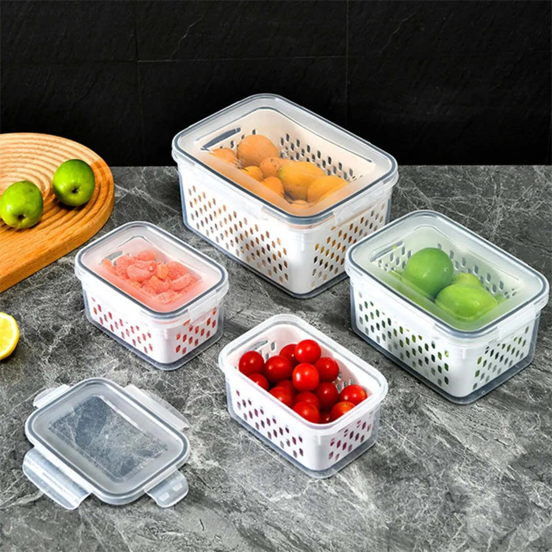 Kit 3 Organizadores de Geladeira com Tampa - Zatto