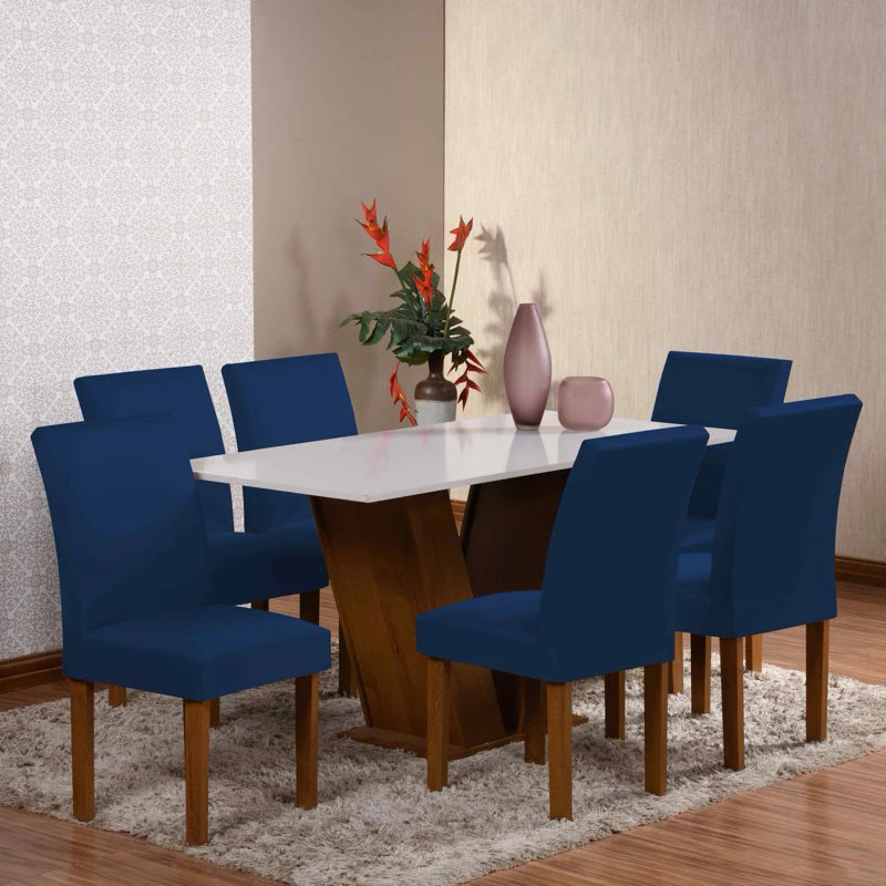 Kit 6 Capas para Cadeira de Jantar em Malha com Elástico - Zatto
