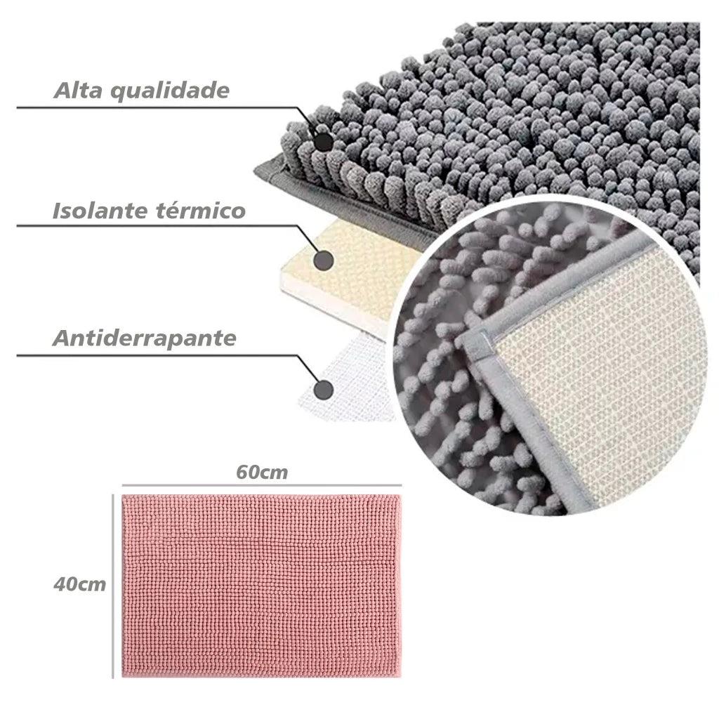 Tapete para Banheiro Antiderrapante Bolinha Microfibra Premium - Zatto